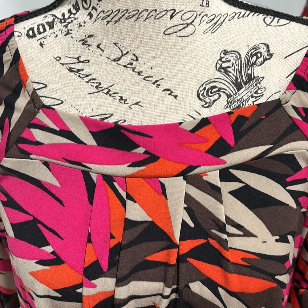 Worthington Black and Red Graphic 3/4 Sleeve Blouse XL. B234 - Picture 3 of 6